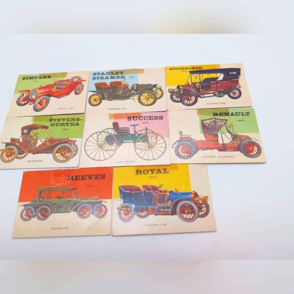 1954 Topps Car Cards 8 Studebaker Stanley Reeves Stevens Royal Simplex Renault +